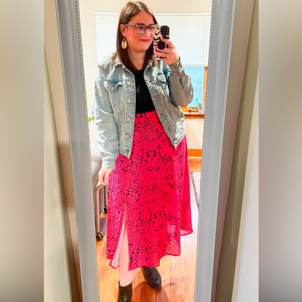 Pink Patterned Women's Skirt